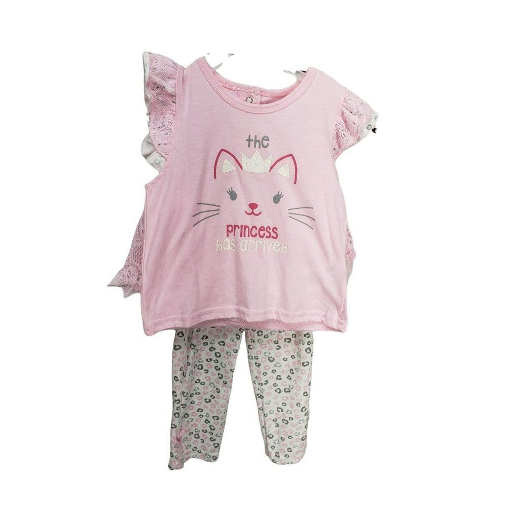 DDG Darlings 2 Piece 24 month pink kitty cat outfit set The Princess has arrived
